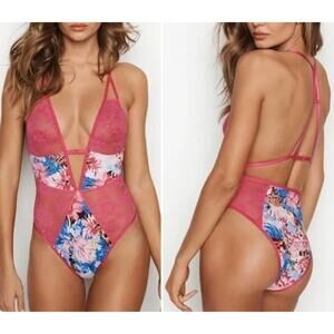 Victoria's Secret X Mary Katrantzou teddy bright pink floral collaboration XS